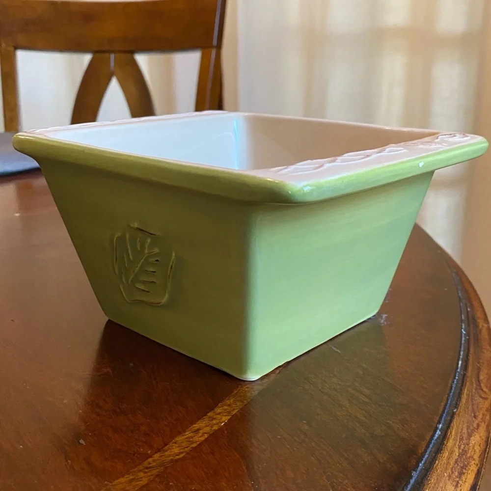 Tastefully Simple Green Leaf Host Collection Dip Bowl